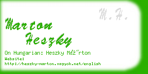 marton heszky business card